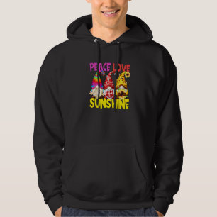 Süße Hippie Sonnenblume Sommer Gnome Frieden Liebe Hoodie