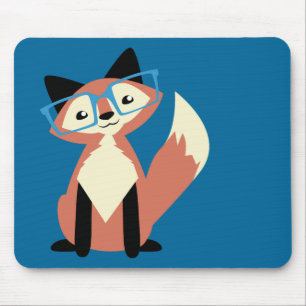 Süße Hipster-Brillen-Fuchs Mousepad