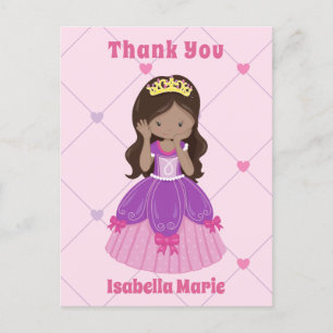 Süße hispanische Prinzessin Mädchen Rosa Danke Postkarte