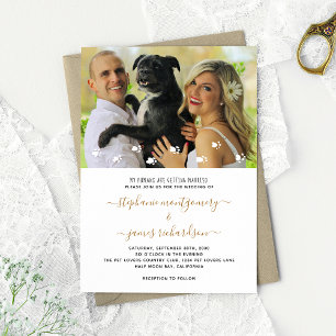 Süße Hochzeit meiner Menschen Haustier Foto Hochze Einladung