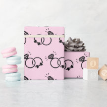 Süße Hochzeitsringe Sanft Rosa Nahtlos