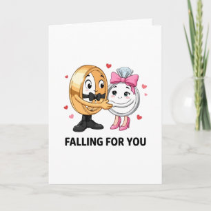 Süße Hochzeitsringe Verlobung Cartoon Einladung