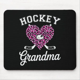 Süße Hockey-Oma Herz Leopard Mousepad