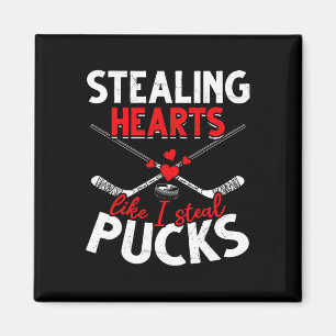 Süße Hockeyspieler Jungen Valentinstag Magnet