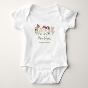 Süße Hof-Tierchen für den 1. Geburtstag Baby Strampler