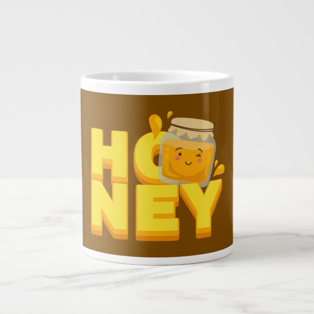 Süße Honig-Textgestaltung Jumbo-Tasse (Vorderseite)