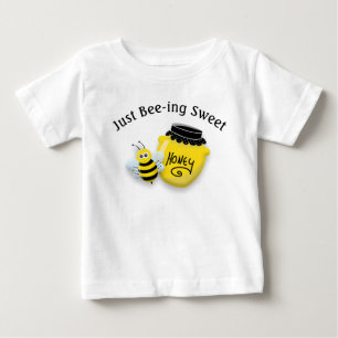 Süße Honigbiene und Honigtopf sind süß Baby T-shirt