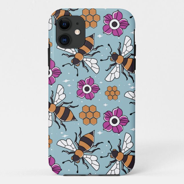 Süße Honigbienen-Muster Case-Mate iPhone Hülle (Rückseite)