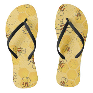 Süße Honigbienen summen Flip Flops