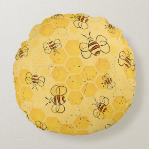 Süße Honigbienen summen Rundes Kissen