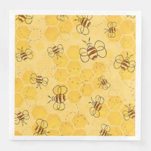 Süße Honigbienen summen Serviette