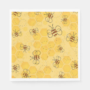 Süße Honigbienen summen Serviette
