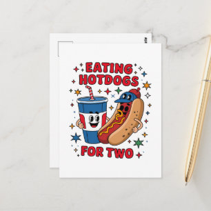 Süße Hotdogs zum 4. Juli Postkarte