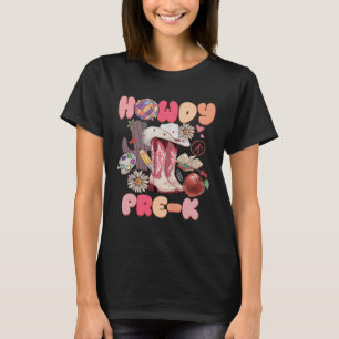 Süße Howdy Vorschul Cowboy Cowgirl Stiefel Zurück T-Shirt