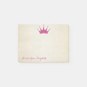 Süße Hübsche Stylische, Glitzernde Tiara Post-it Klebezettel