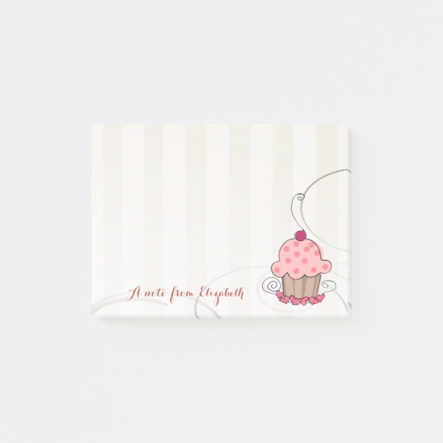 Süße Hübsche Stylische Weibliche , Cupcake Post-it Klebezettel (Vorderseite)
