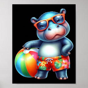 Süße Hüfte Sommerurlaub Strandball Poster