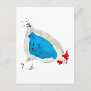 Süße Hühner Aquarell Postkarte
