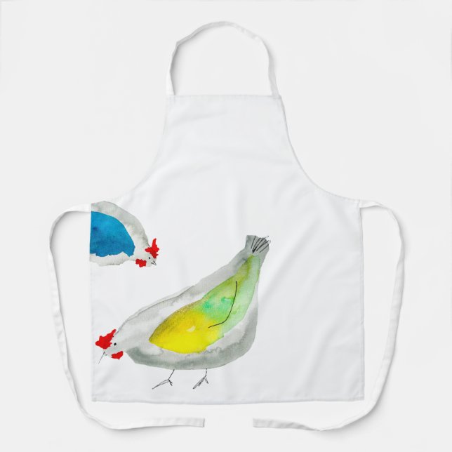 Süße Hühner Aquarell Schürze (Vorderseite)