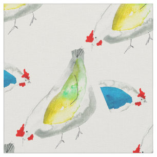 Süße Hühner Aquarell Stoff