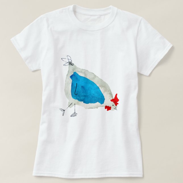 Süße Hühner Aquarell T-Shirt (Design vorne)