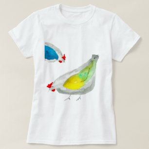Süße Hühner Aquarell T-Shirt
