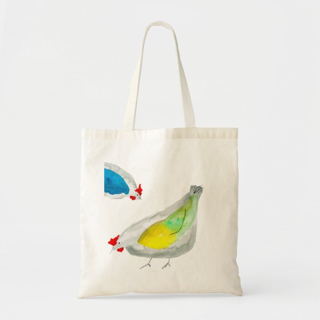 Süße Hühner Aquarell Tragetasche (Vorne)