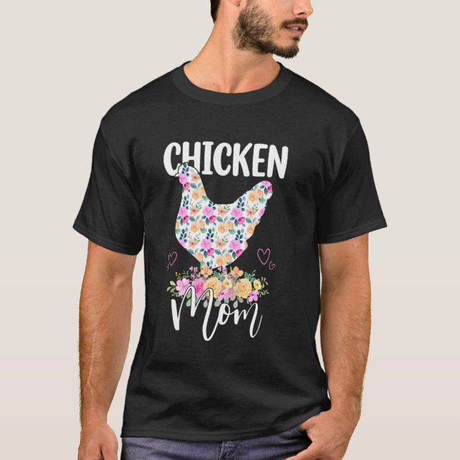 Süße Hühner-Mutter Florale Mutter Mutti Mama Mutte T-Shirt (Vorderseite)