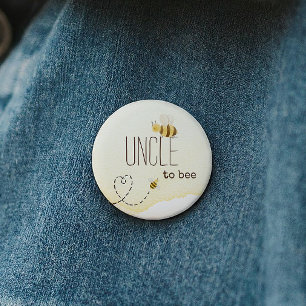Süße Hummel-Baby-Party-Onkel-wird-Biene-Button Button