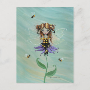 Süße Hummel Fee Postkarte