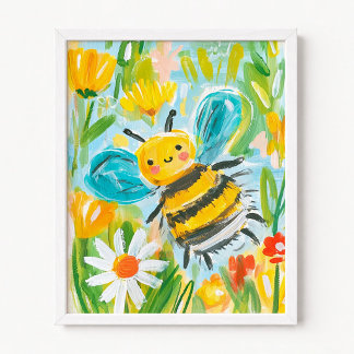 Süße Hummel-Illustration Poster