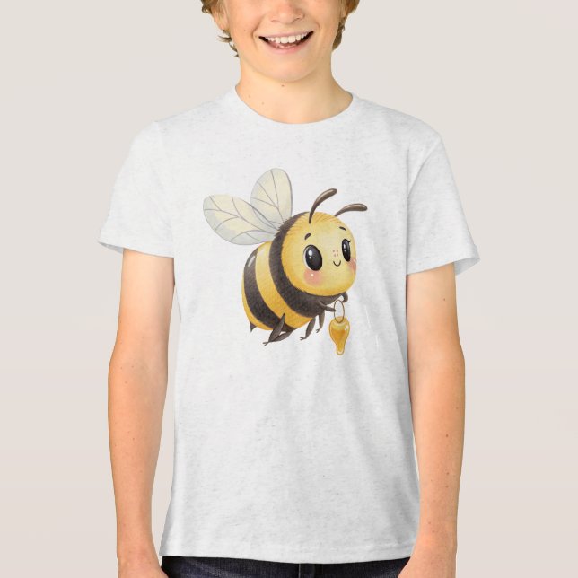Süße Hummel mit Honig-Illustration Tri-Blend Shirt (Vorderseite)