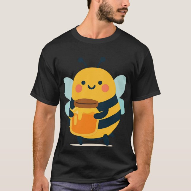 Süße Hummel mit Honigglas T-Shirt (Vorderseite)