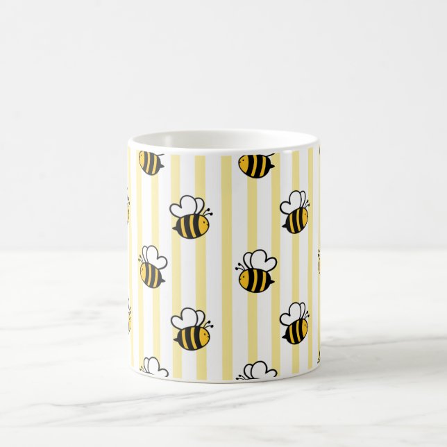 Süße Hummel Nahtloses Muster Kaffeetasse (Mittel)