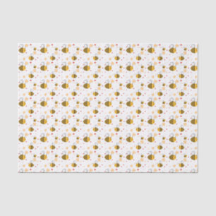 Süße Hummel und Blumen Seidenpapier