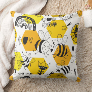 Süße Hummel und Regenbogen-Kinderzimmer  Kissen