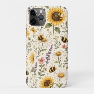 Süße Hummel- und Wildblumenmuster Case-Mate iPhone Hülle