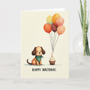 Süße Hund Geburtstag Wasserfarben Karte