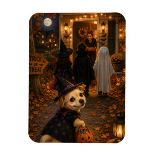 Süße Hund Halloween-Aquarell-Illustration Magnet