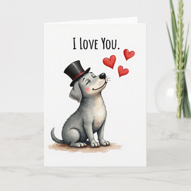 Süße Hund Ich Liebe Dich Karte (Vorderseite)