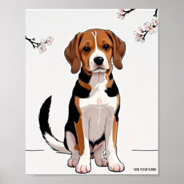 Süße Hund-Illustration Wandkunst Poster