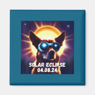 Süße Hund Total Sonnenfinsternis Brille Magnet