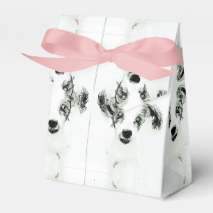 Süße Hund Welpe Skizze Gefallen Geschenkbox Geschenkschachtel