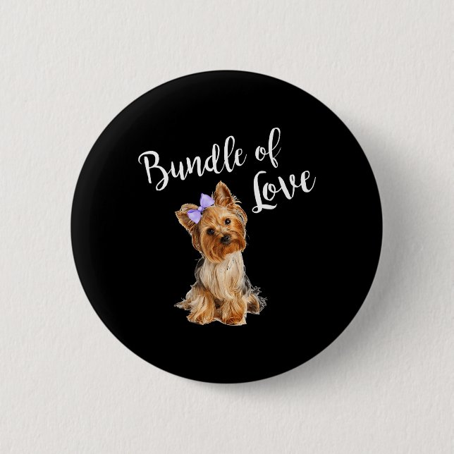 Süße Hund Zitat Yorkie Button (Vorderseite)
