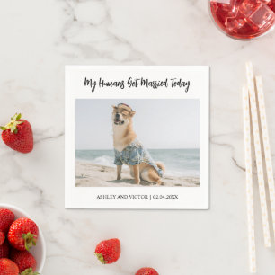 Süße Hunde-Foto Moderne Einfache Hochzeit Serviette