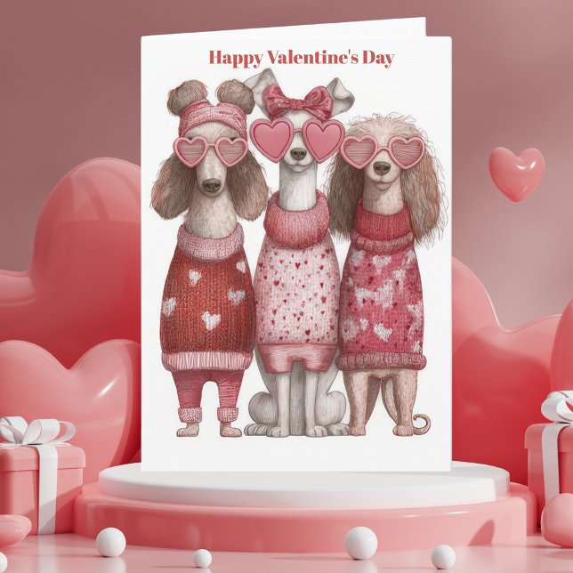 Süße Hunde-Herzen Pullover Valentinstag Karte  (Von Creator hochgeladen)