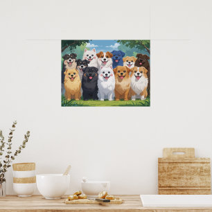 Süße Hunde Hintergrund Poster