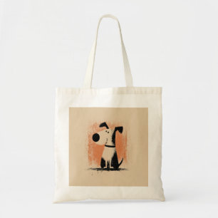 Süße Hunde-Illustration – Minimalistische Cartoon- Tragetasche