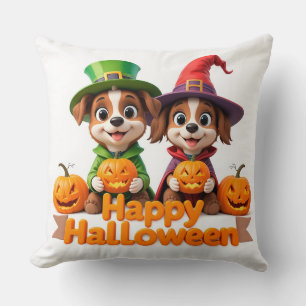 Süße Hunde in Halloween-Kostümen Kissen