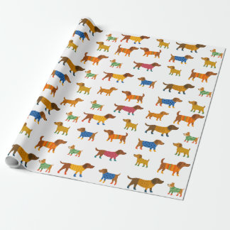 Süße Hunde in Pullovern Geschenkpapier